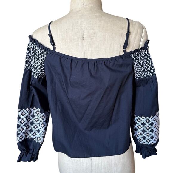 NWT Rebecca Minkoff Tiffany Off-the-shoulder Embroidered Top Size XS - Picture 4 of 7